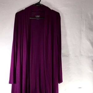 LOGO by Lori Goldstein Purple Cardigan Size Small